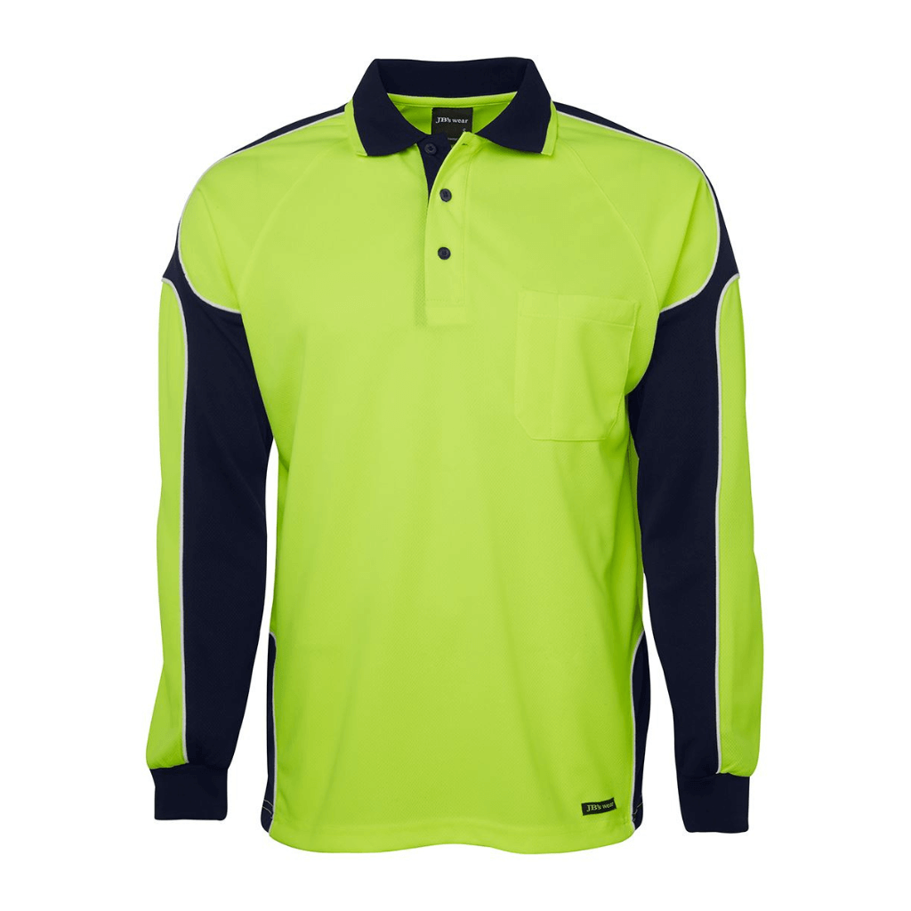 Jbs Wear 6AP4L Hi Vis Long Sleeve Arm Panel Polo