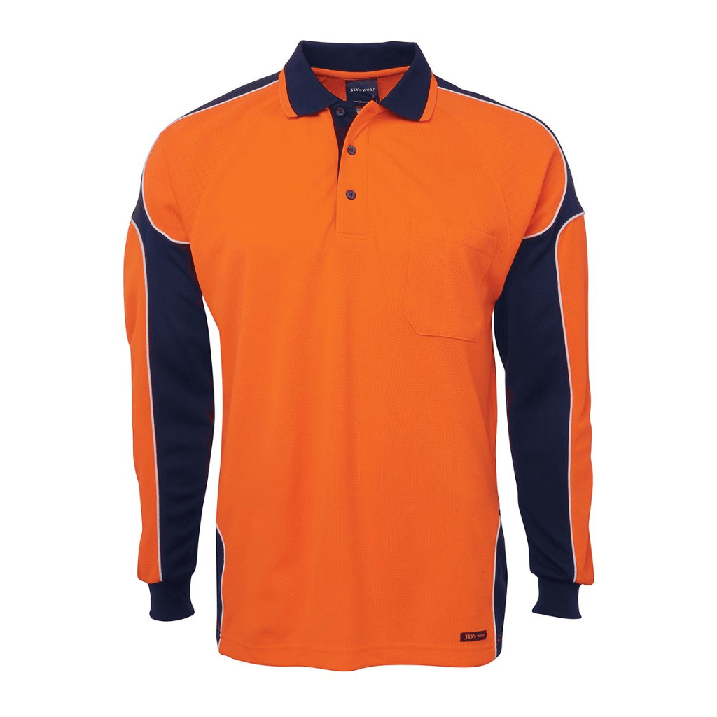 Jbs Wear 6AP4L Hi Vis Long Sleeve Arm Panel Polo