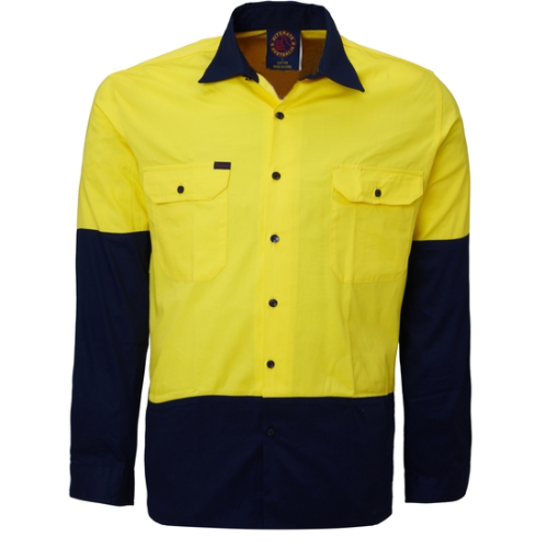 Ritemate RM107V2 Hi Vis Vented Lightweight L/S Shirt