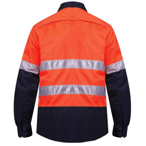 Ritemate RM107V2R Hi Vis Taped Vented Lightweight L/S Shirt