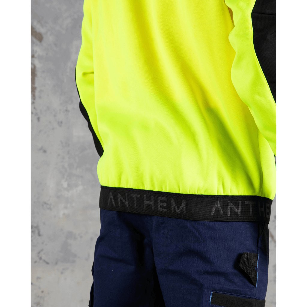 Anthem Workwear Tech Hi Vis Hooded Sweatshirt - Worklocker Bacchus Marsh - Anthem Workwear - Apparel Mens Hi Vis Jumpers - 769807301733