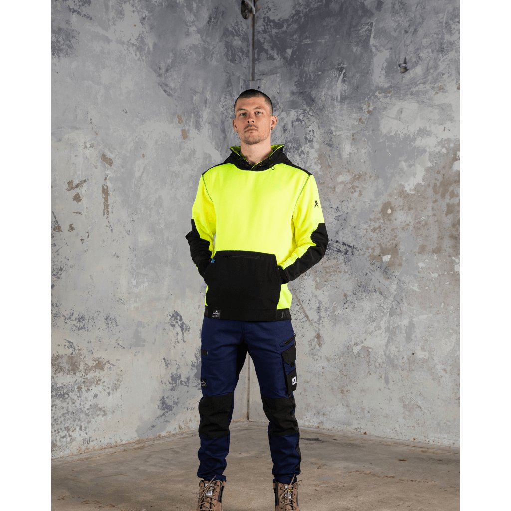 Anthem Workwear Tech Hi Vis Hooded Sweatshirt - Worklocker Bacchus Marsh - Anthem Workwear - Apparel Mens Hi Vis Jumpers - 769807301733