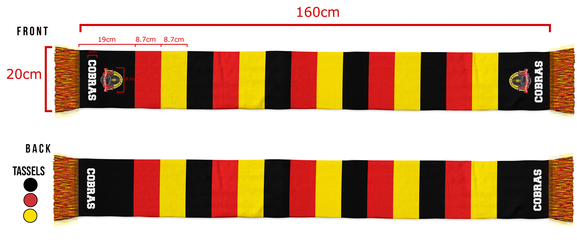 Bacchus Marsh Football Club Cobras Scarf