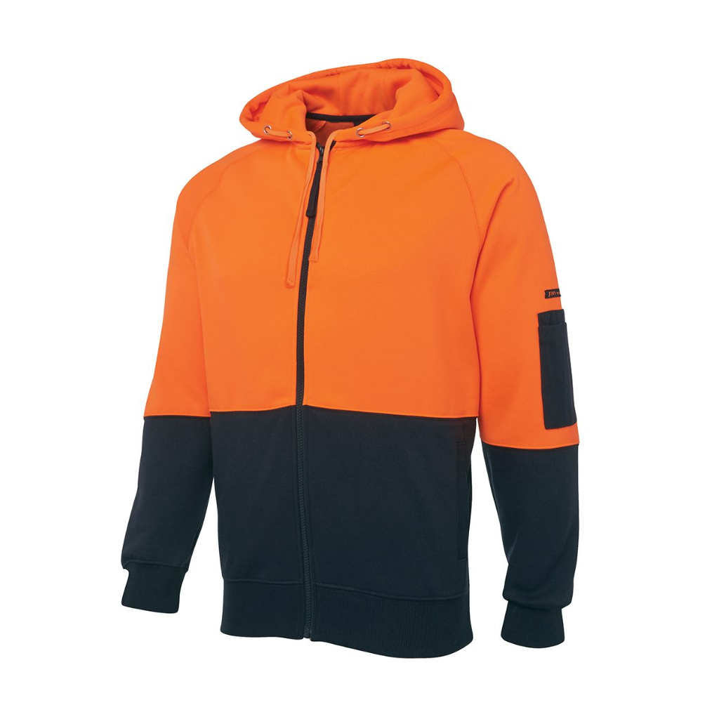 Jbs Wear 6HVH Hi Vis Full Zip Fleecy Hoodie