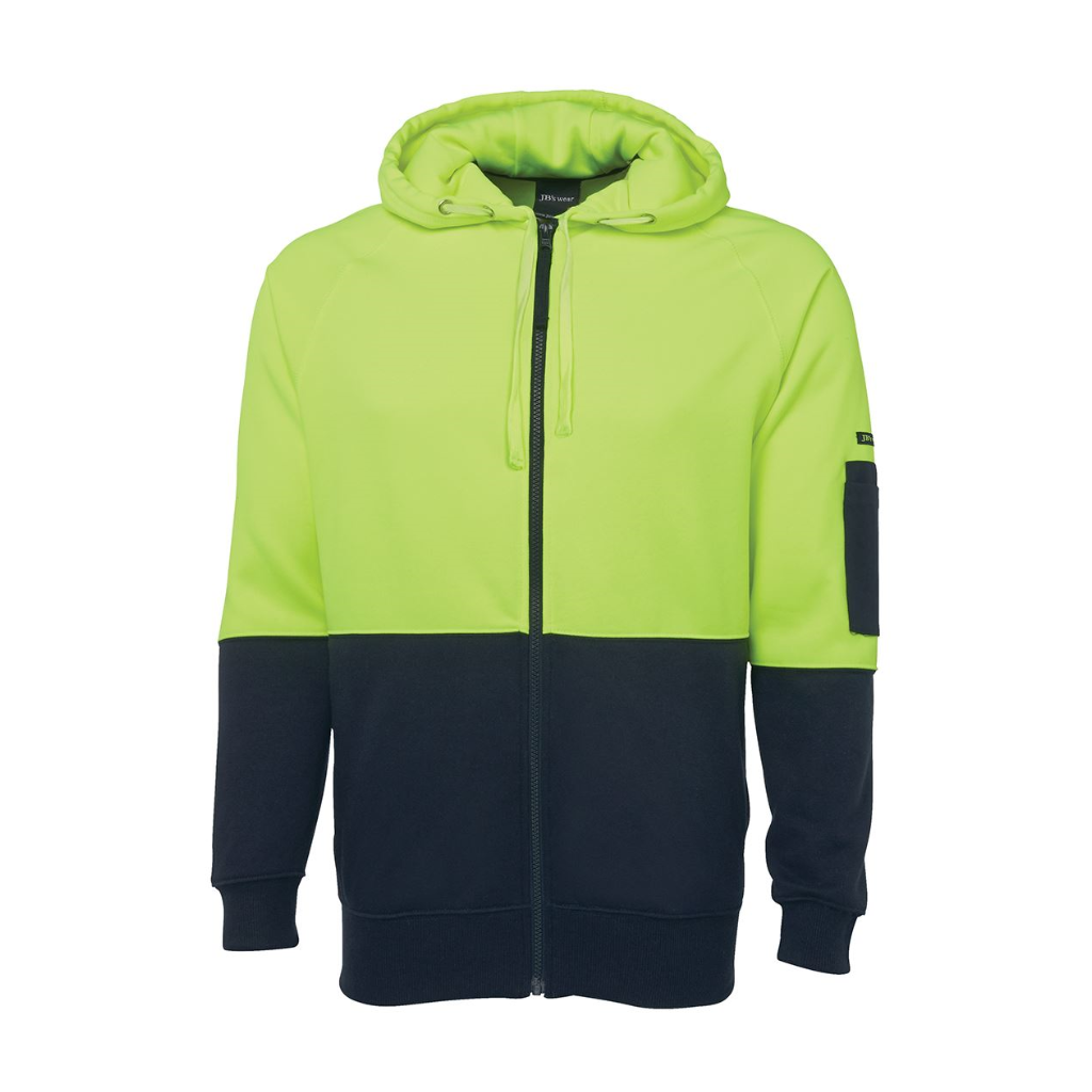 Jbs Wear 6HVH Hi Vis Full Zip Fleecy Hoodie