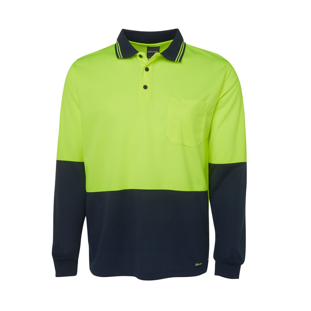 Jbs Wear 6HVPL Hi Vis Long Sleeve Polo Shirt