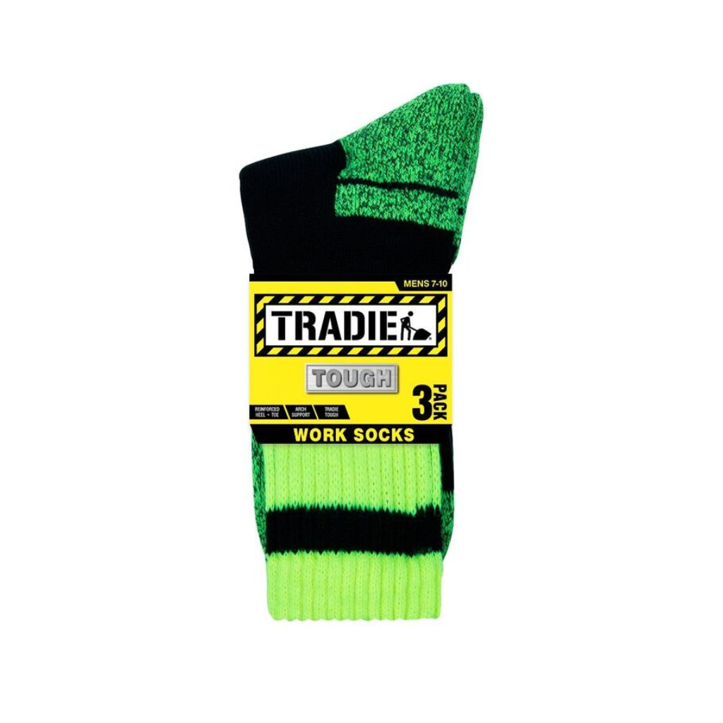 Tradie Mens 3pk Acrylic Crew Sock