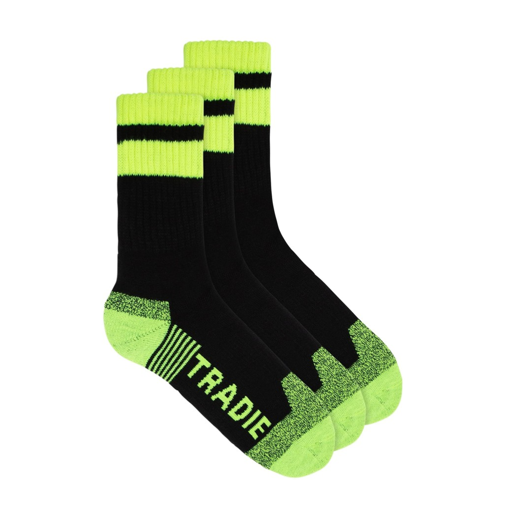 Tradie Mens 3pk Acrylic Crew Sock