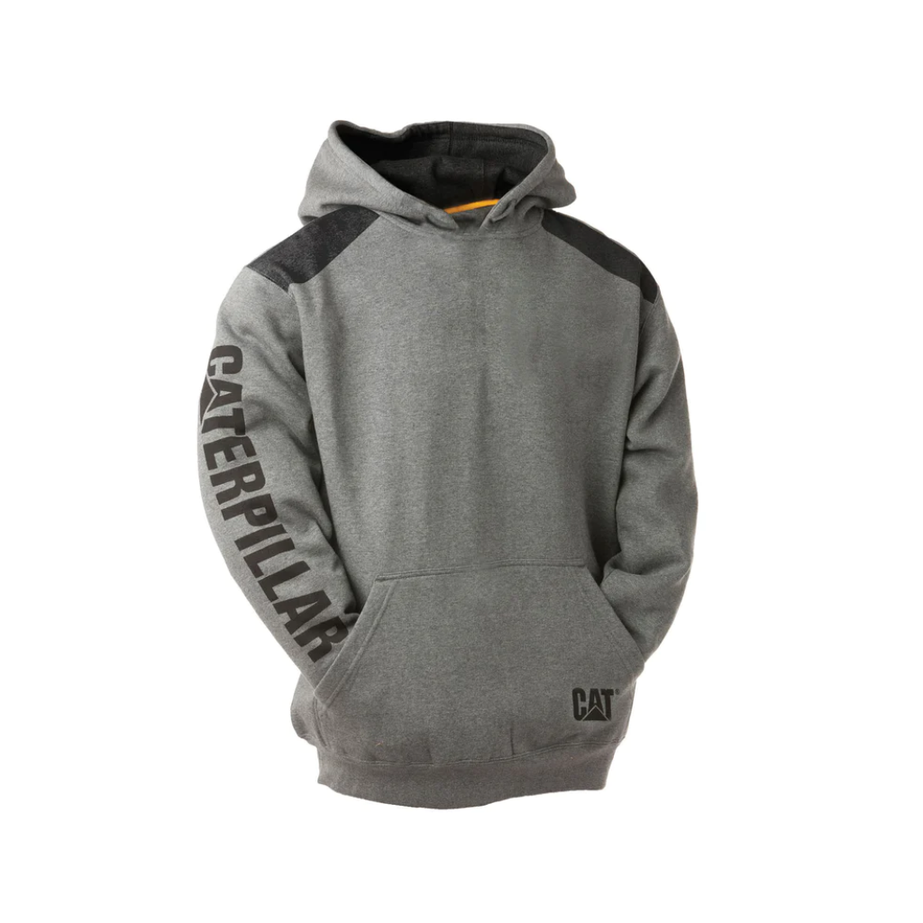 Cat Workwear Logo Panel Hooded Sweatshirt