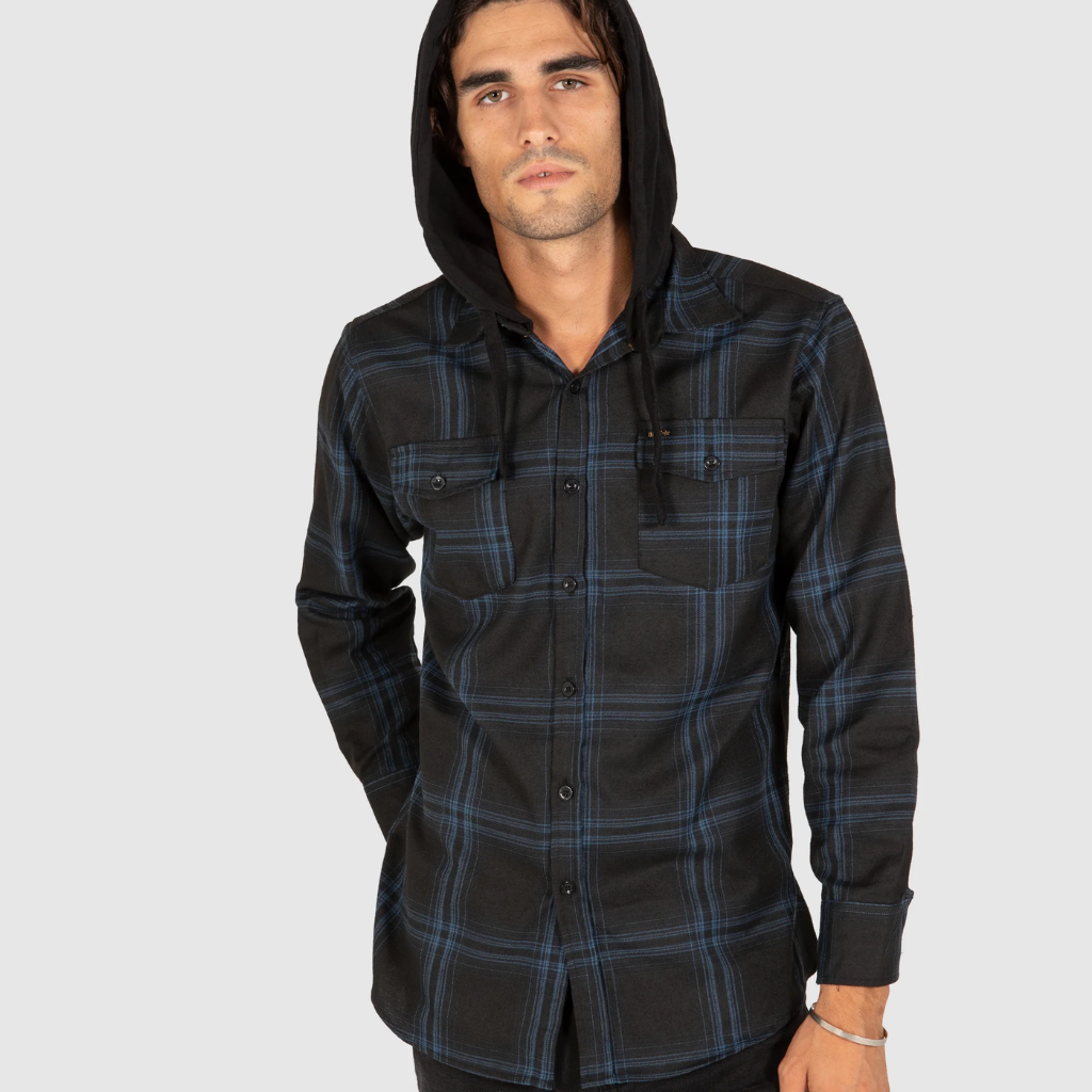 Unit Workwear Mens Shirt Flannel Hood Chester