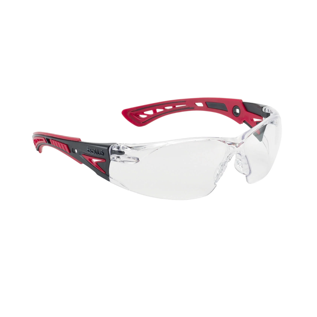 Bolle Safety 1662301 Rush+ platinum clear Lens - NO SEAL - Red frame