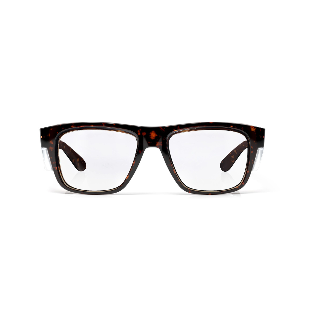 SafeStyle Fusion Brown Torts Frame/Clear UV400 Lens glasses