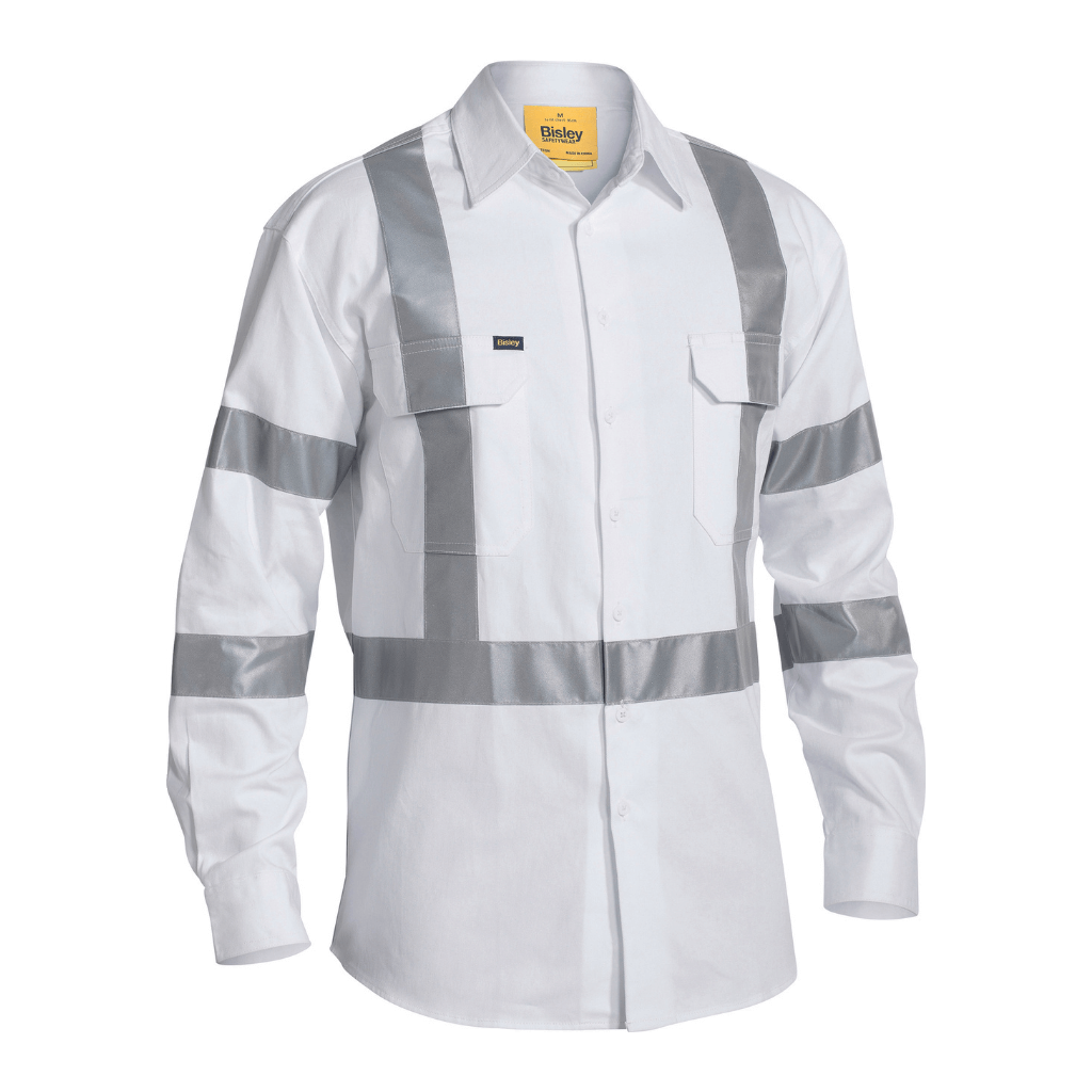 Bisley Bs6807t Taped Night Cotton Drill Long Sleeve Shirt