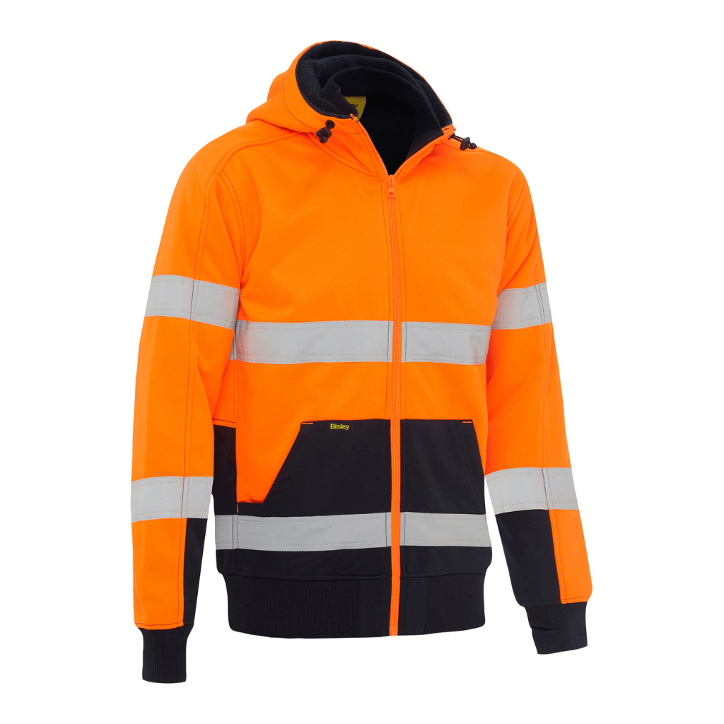 Bisley Bk6988t Taped Hi Vis Full Zip Hoodie With Sherpa Lining