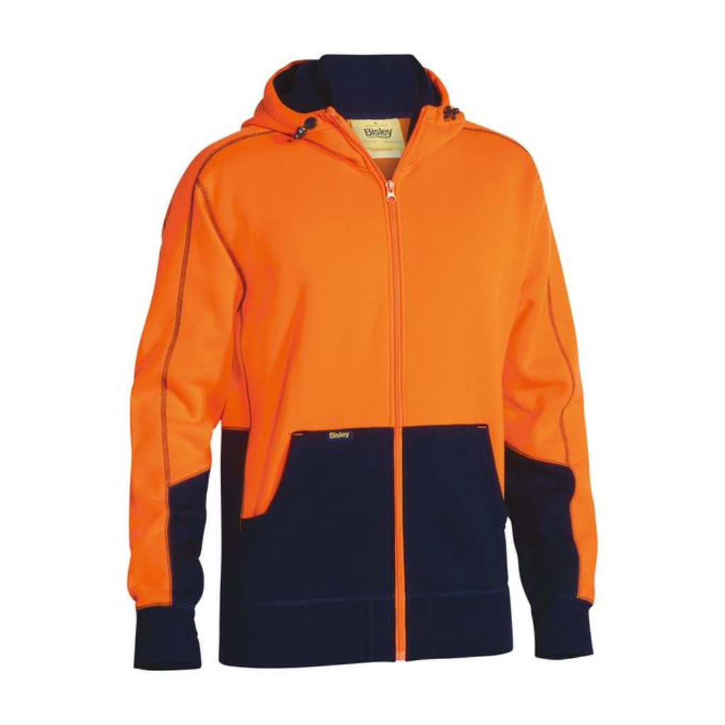 Bisley BK6819 Hi Vis Zip Front Fleece Hoodie