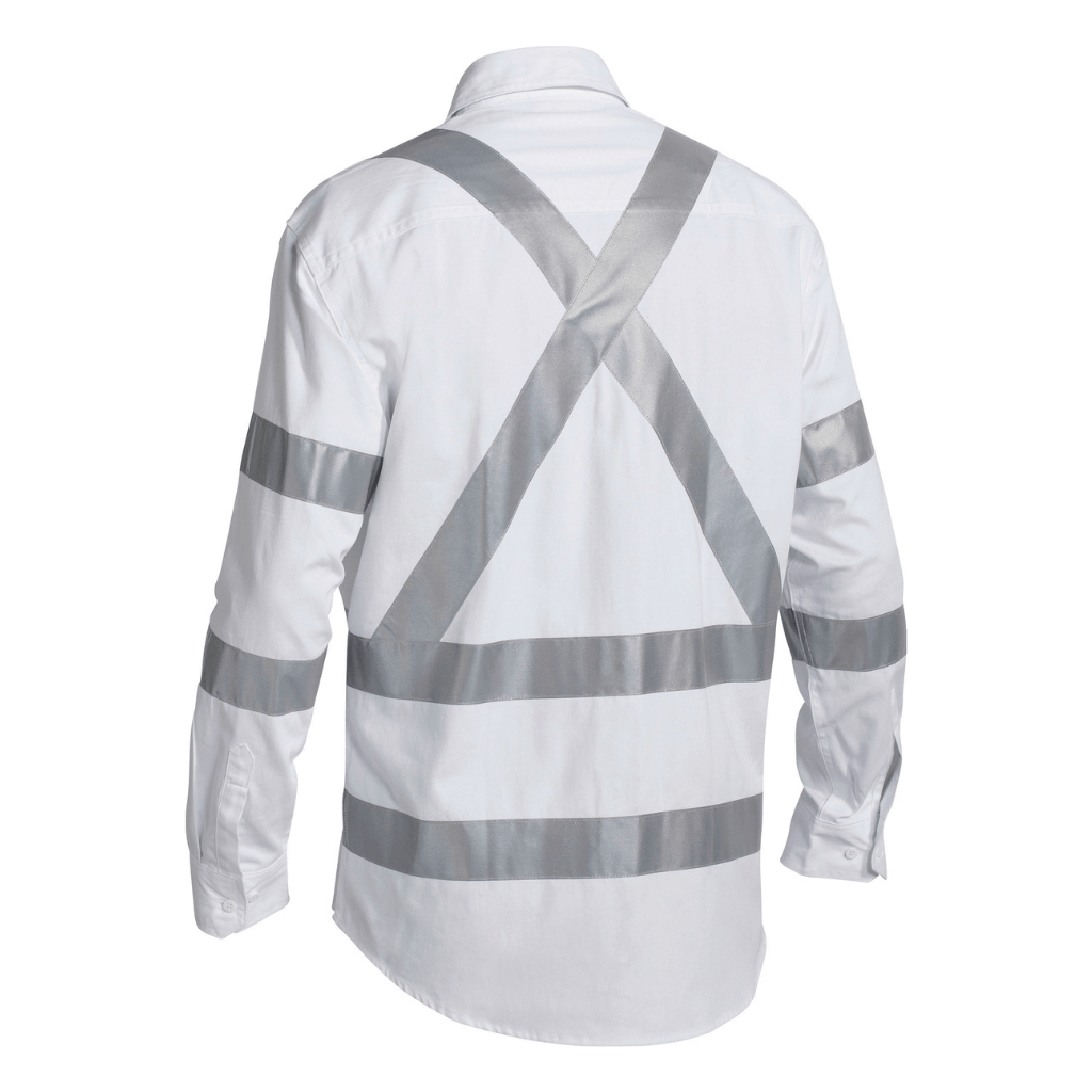 Bisley Bs6807t Taped Night Cotton Drill Long Sleeve Shirt