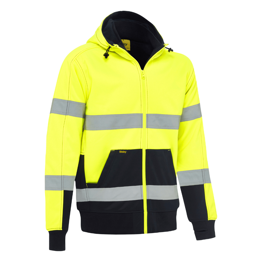 Bisley Bk6988t Taped Hi Vis Full Zip Hoodie With Sherpa Lining