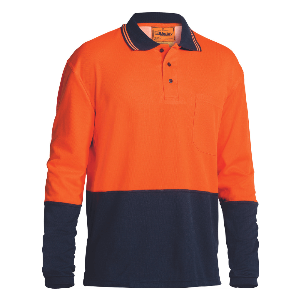 Bisley Bk6234 Hi Vis Polo Long Sleeve Shirt