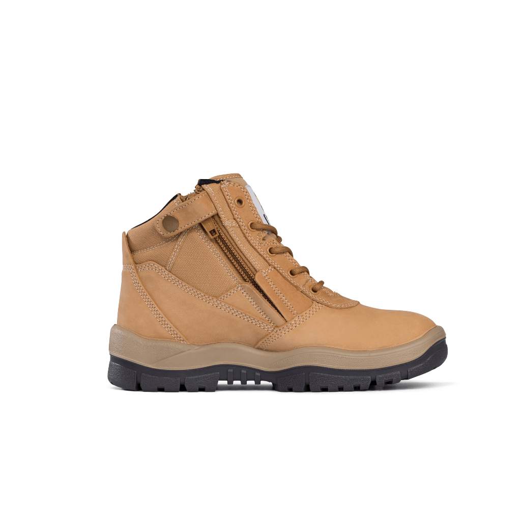 Side view of Mongrel 961050 non safety ankle zipsider work boot in wheat