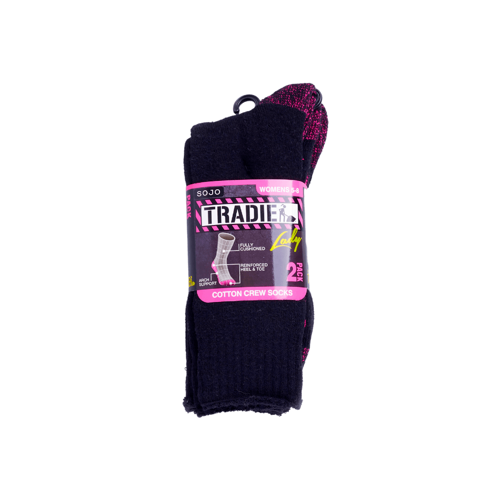 Tradie Lady 2pk Cotton Crew Sock